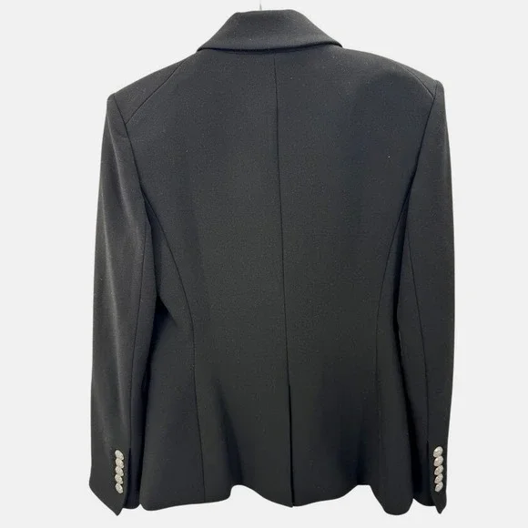 Veronica Beard Miller Blazer Black Double Breasted Silver Button Jacket 4 NEW - Picture 11 of 15